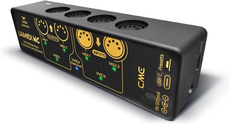 C M E U4MIDI WC - Hybrid 2-in-2-out MIDI Interface with Router, Filter, Mapper, Optional WIDI Bluetooth MIDI, Standalone 9V Power Mode - Perfect for Guitarists and Pedalboards - Image 1